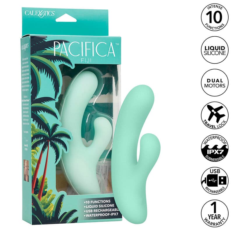 CALEXOTICS - PACIFICA FIJI VIBRATOR & ESTIMULATOR G SPOT 10 VIBRATIONS AQUA thumb 2
