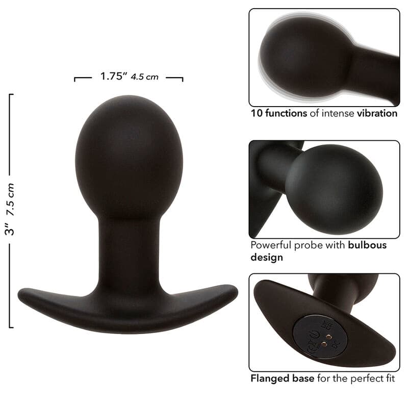 CALEXOTICS - ROCK BOTTOM ANAL PLUG 10 VIBRATIONS SILICONE BLACK thumb 8