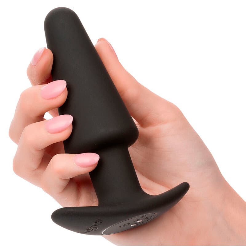 CALEXOTICS - ROCK BOTTOM TAPERED ANAL PLUG 10 VIBRACIONES SILICONE BLACK thumb 6