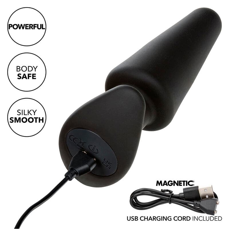 CALEXOTICS - ROCK BOTTOM TAPERED ANAL PLUG 10 VIBRACIONES SILICONE BLACK thumb 8