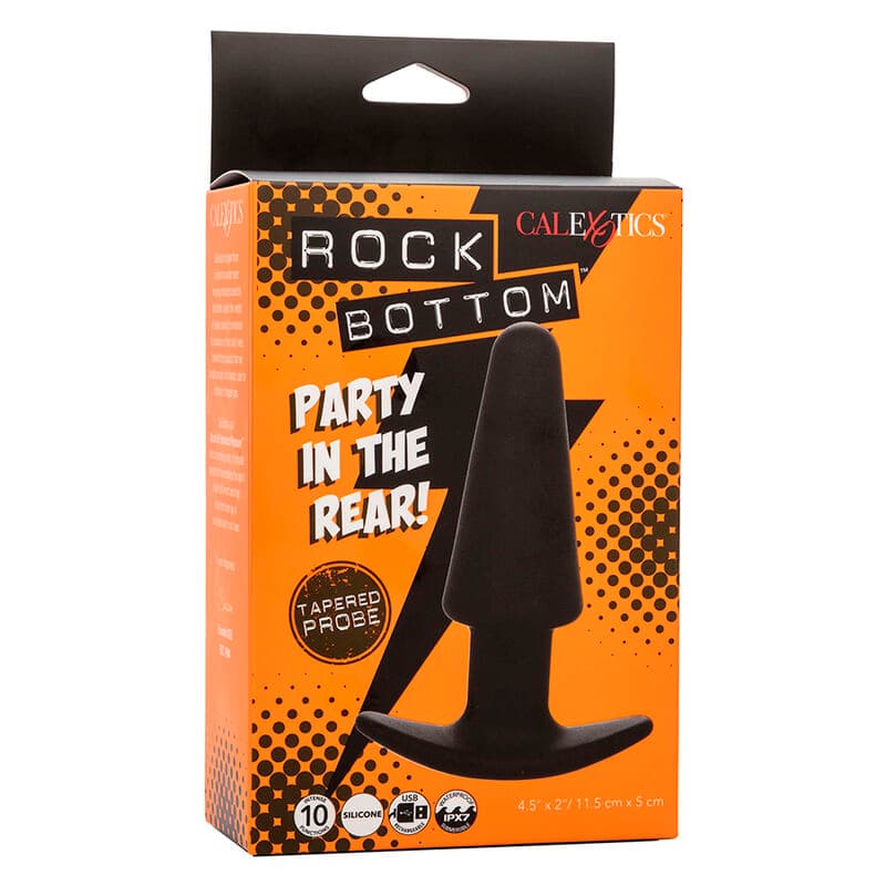 CALEXOTICS - ROCK BOTTOM TAPERED ANAL PLUG 10 VIBRACIONES SILICONE BLACK thumb 10