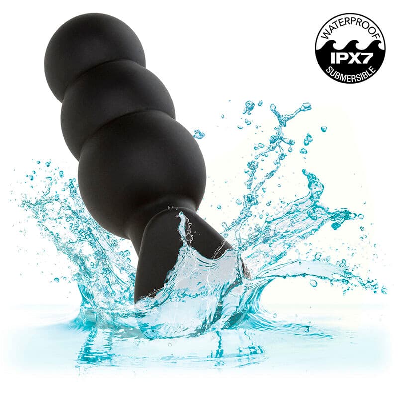 CALEXOTICS - ROCK BOTTOM BEADED ANAL PLUG 10 VIBRATIONS SILICONE BLACK thumb 9