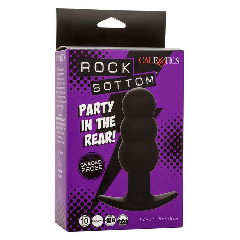 CALEXOTICS - ROCK BOTTOM BEADED ANAL PLUG 10 VIBRATIONS SILICONE BLACK thumb 10