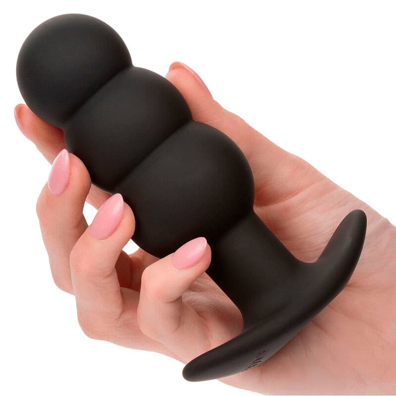CALEXOTICS - ROCK BOTTOM BEADED ANAL PLUG 10 VIBRATIONS SILICONE BLACK thumb 6