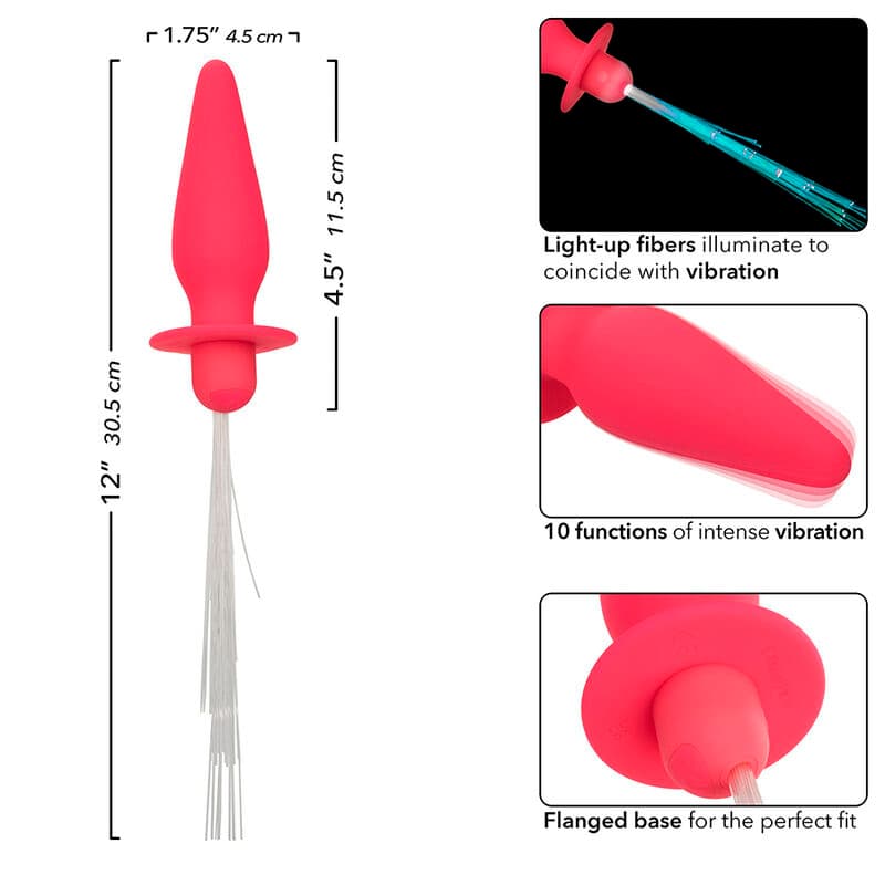 CALEXOTICS - SOUTHERN LIGHTS LIGHT UP ANAL PLUG 10 VIBRATIONS SILICONE PINK thumb 6