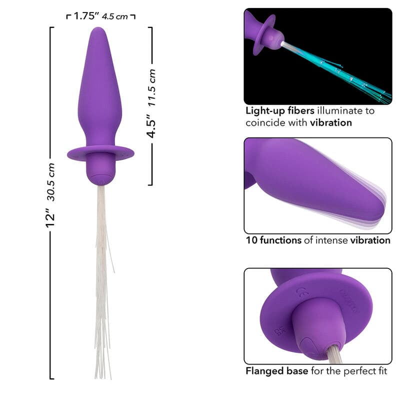 CALEXOTICS - SOUTHERN LIGHTS LIGHT UP ANAL PLUG 10 VIBRATIONS SILICONE PURPLE thumb 6