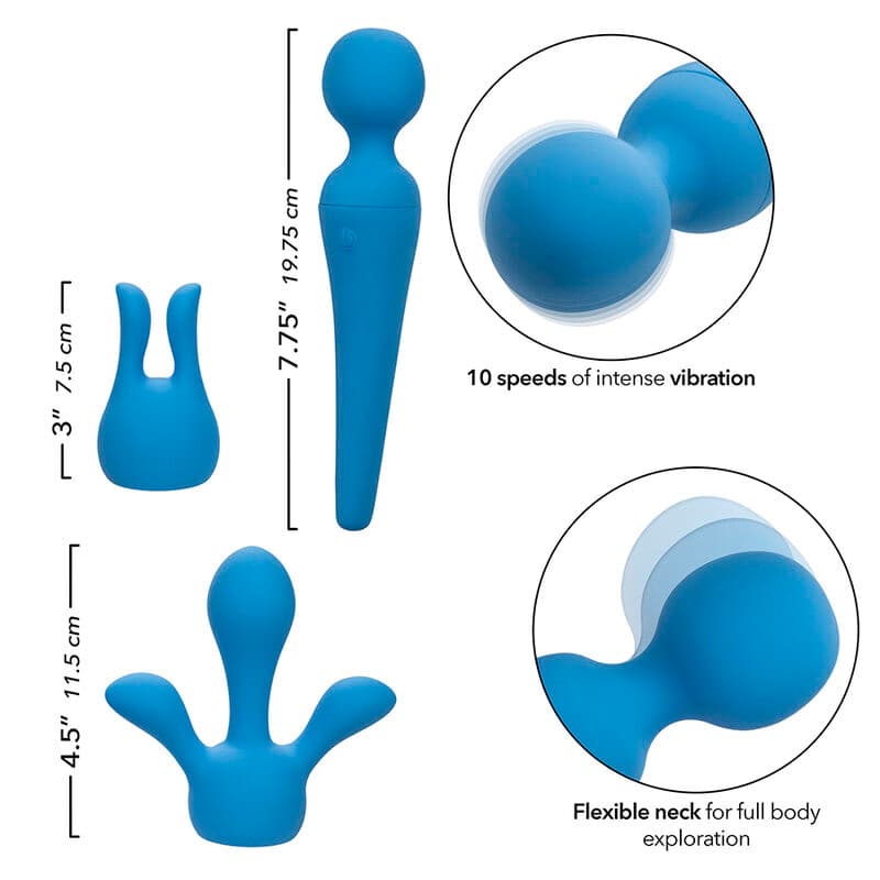 CALEXOTICS - COUTURE KIT VIBRATOR WAND 10 VIBRATIONS BLUE thumb 8