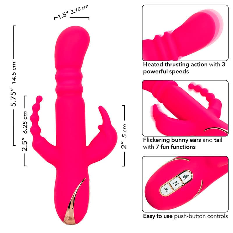 CALEXOTICS - JACK FANTASY TRIPLE HEATED VIBRATOR RABBIT PINK thumb 7