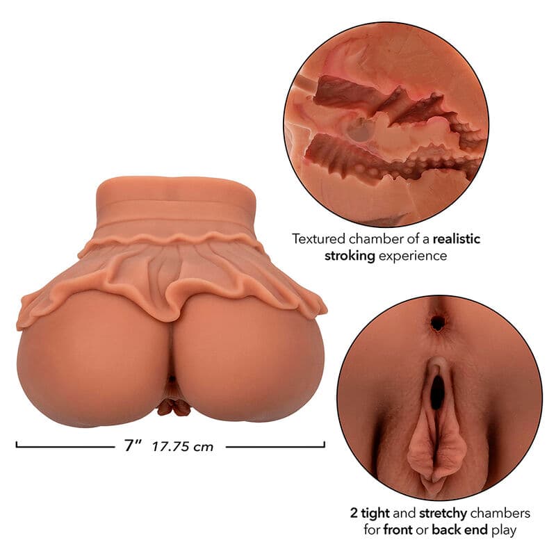 CALEXOTICS - THE HOMECOMING QUEEN DOUBLE REALISTIC MASTURBATOR CARAMEL thumb 7