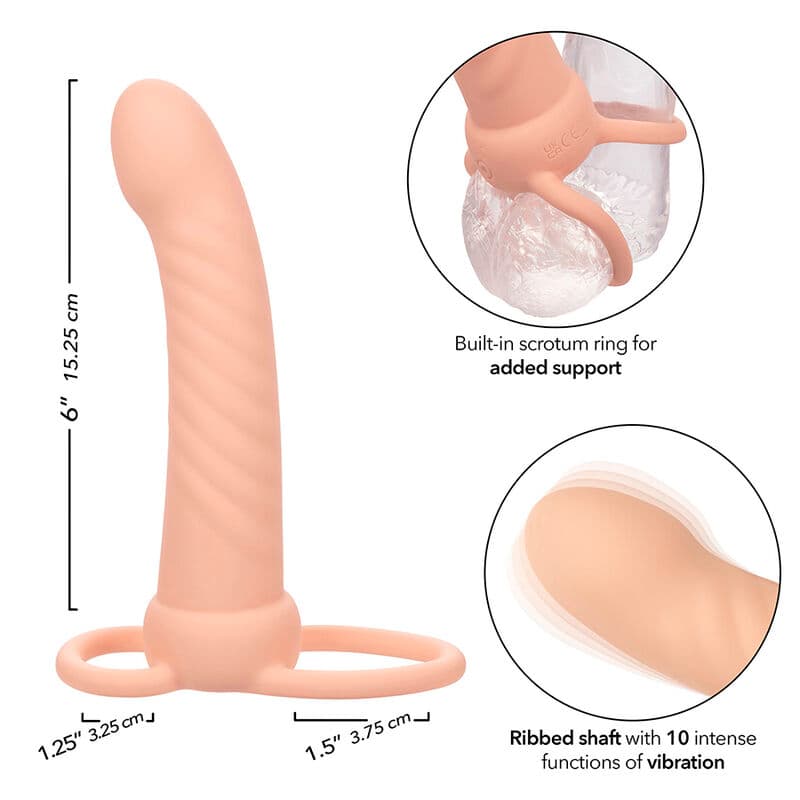 CALEXOTICS - MAXX RIBBED DUAL PENETRATOR 10 VIBRATIONS FLESH thumb 9