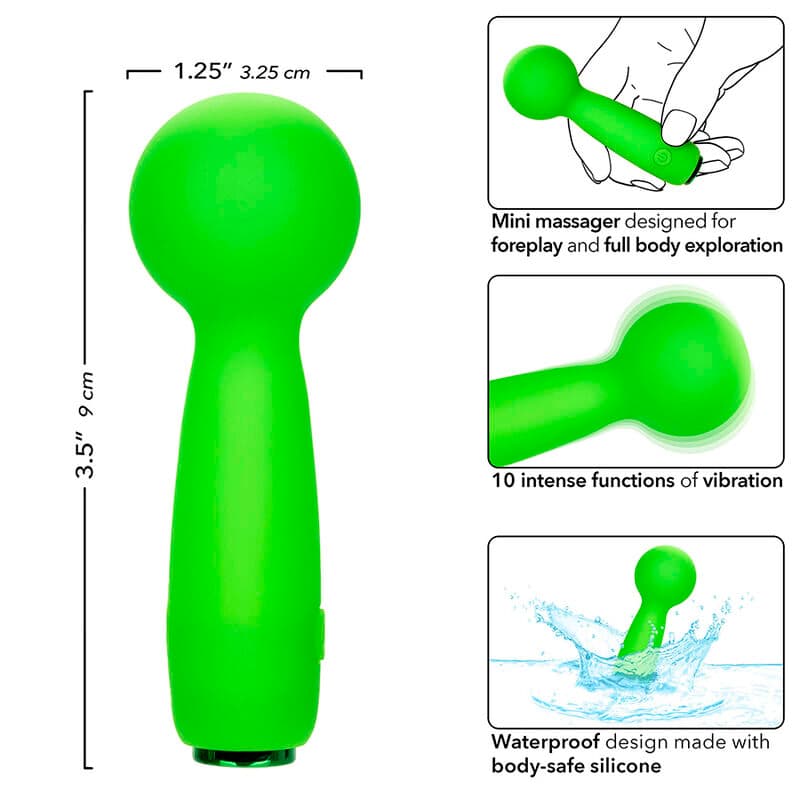 CALEXOTICS - NEON VIBES THE BUBBLY VIBE MINI MASSAGER 10 VIBRATIONS GREEN thumb 7