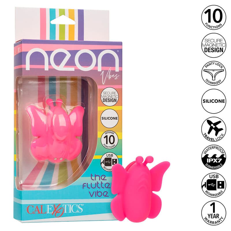 CALEXOTICS - NEON VIBES THE FLUTTER VIBE STIMULATOR 10 VIBRATIONS PINK thumb 2