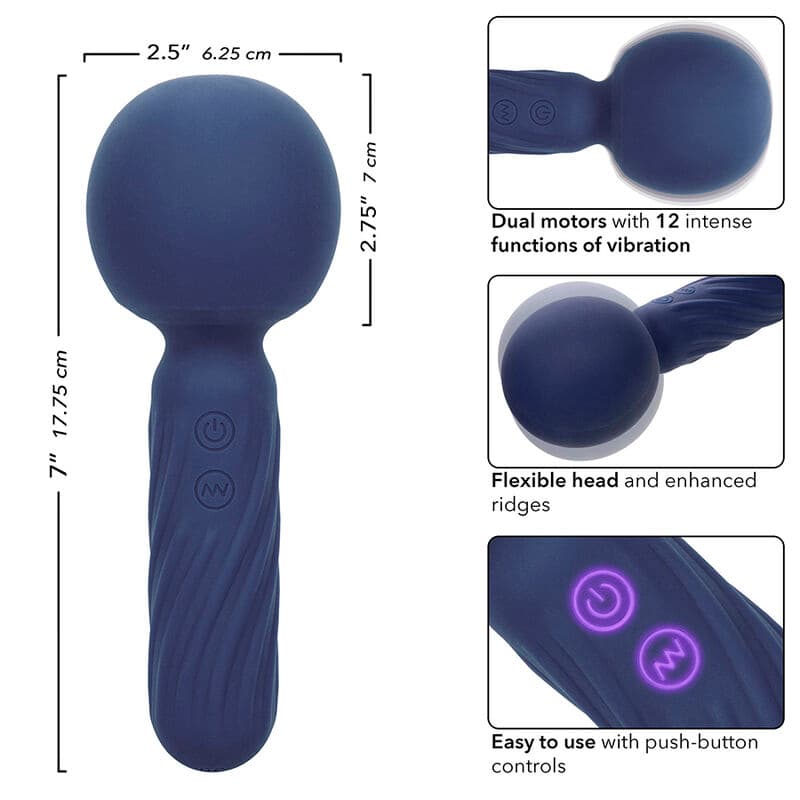 CALEXOTICS - CHARISMA SEDUCTION MASSAGER 12 FUNCTIONS 17.75 CM X 6.25 CM PURPLE thumb 7
