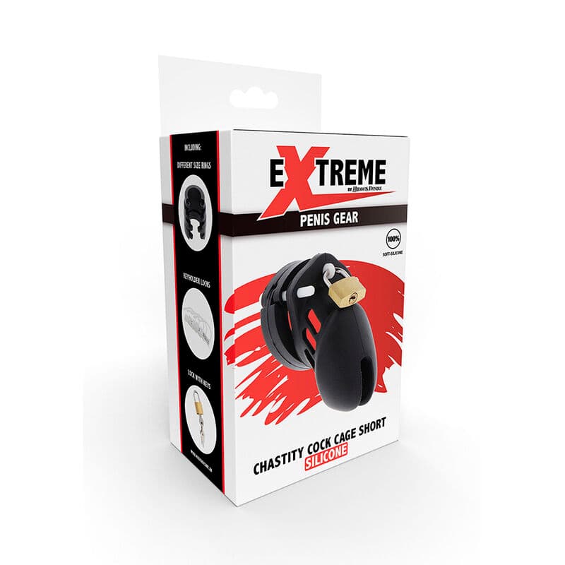 HIDDEN DESIRE - EXTREME CHASTITY COCK CAGE SILICONE SIZE S BLACK thumb 5