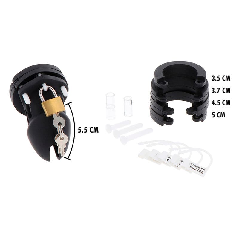 HIDDEN DESIRE - EXTREME CHASTITY COCK CAGE SILICONE SIZE S BLACK thumb 3