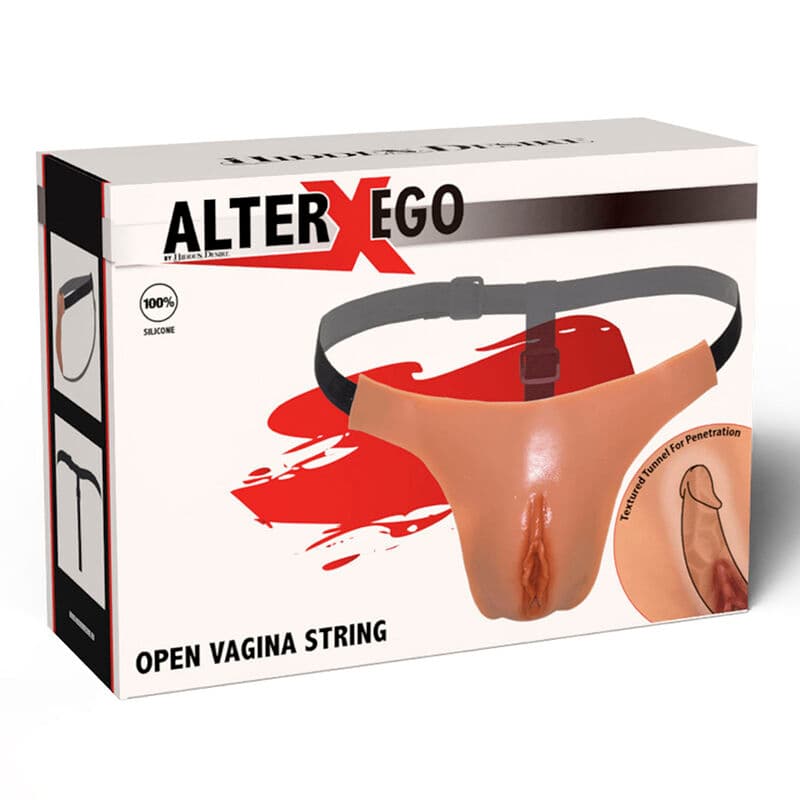 HIDDEN DESIRE - ALTER EGO ADJUSTABLE OPEN VAGINA STRING FLESH thumb 7