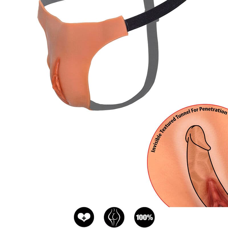 HIDDEN DESIRE - ALTER EGO ADJUSTABLE OPEN VAGINA STRING FLESH thumb 3