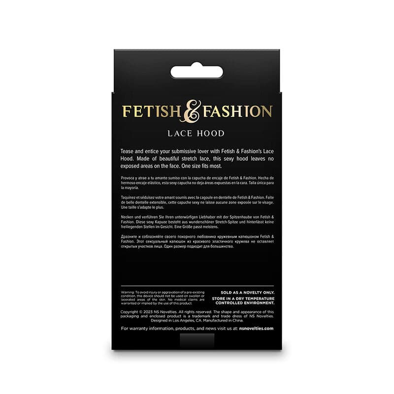 NS NOVELTIES - FETISH & FASHION LACE HOOD BLACK thumb 2
