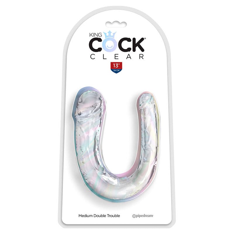 KING COCK - DOUBLE TROUBLE DOUBLE DILDO 33 CM CLEAR thumb 2