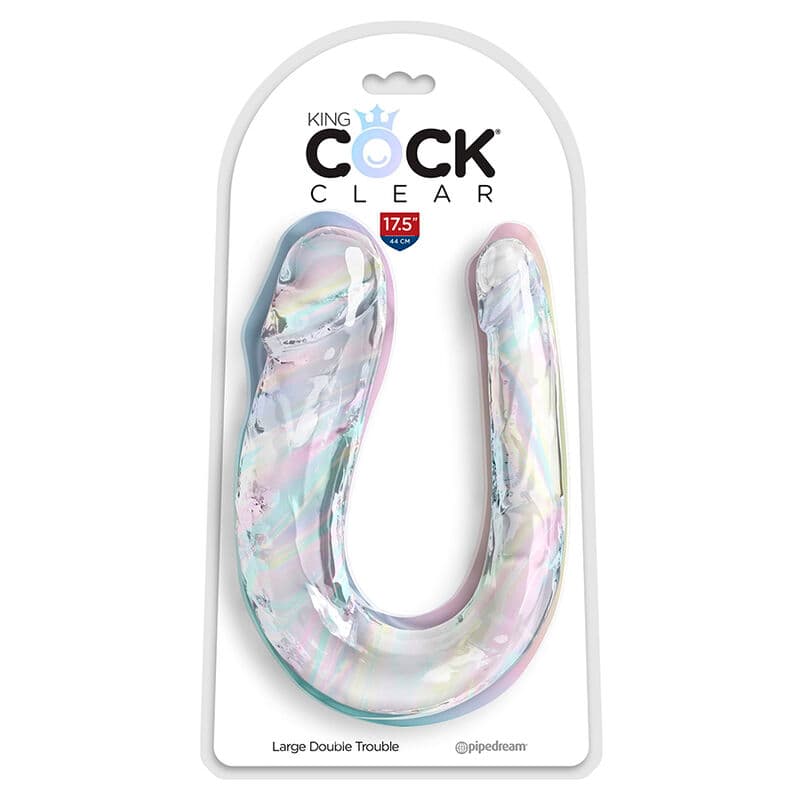 KING COCK - DOUBLE TROUBLE DOUBLE DILDO 44 CM CLEAR thumb 2