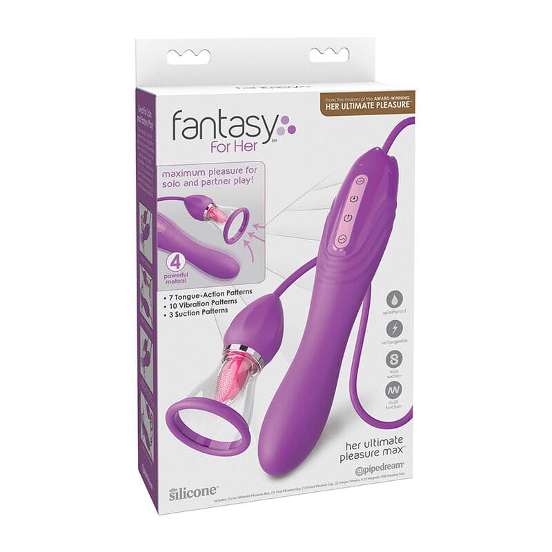 FANTASY FOR HER - ULTIMATE PLEASURE MAX SUCTION HOSE WITH STIMULATING TONGUE PURPLE thumb 5