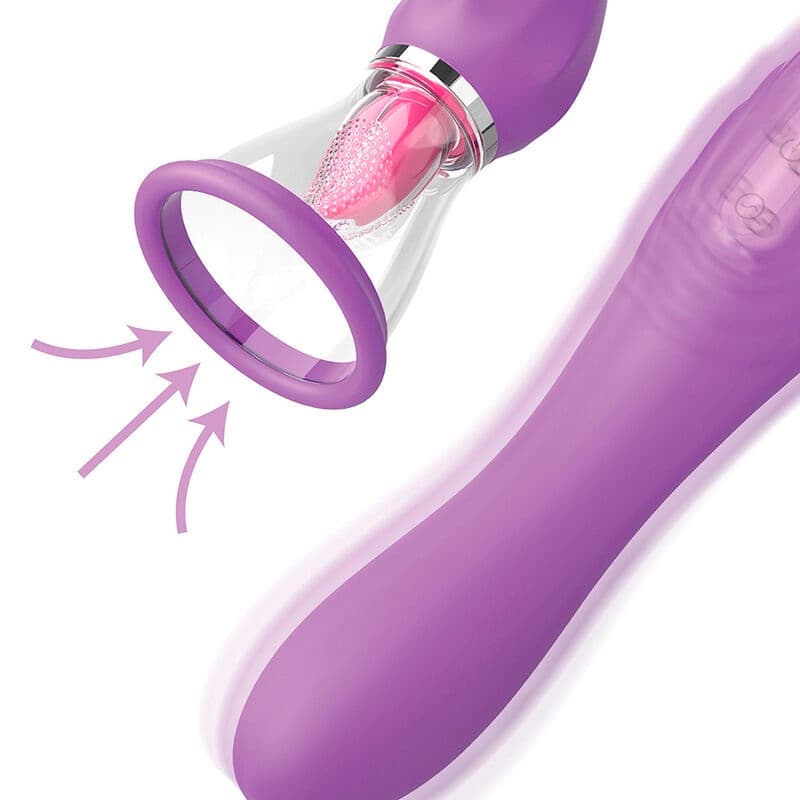 FANTASY FOR HER - ULTIMATE PLEASURE MAX SUCTION HOSE WITH STIMULATING TONGUE PURPLE thumb 3