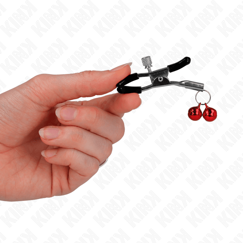 KINK - DOUBLE BELL NIPPLE CLAMP RED 6 CM thumb 3