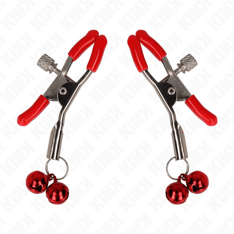 KINK - RED DOUBLE BELL NIPPLE CLAMP RED 6 CM thumb 2