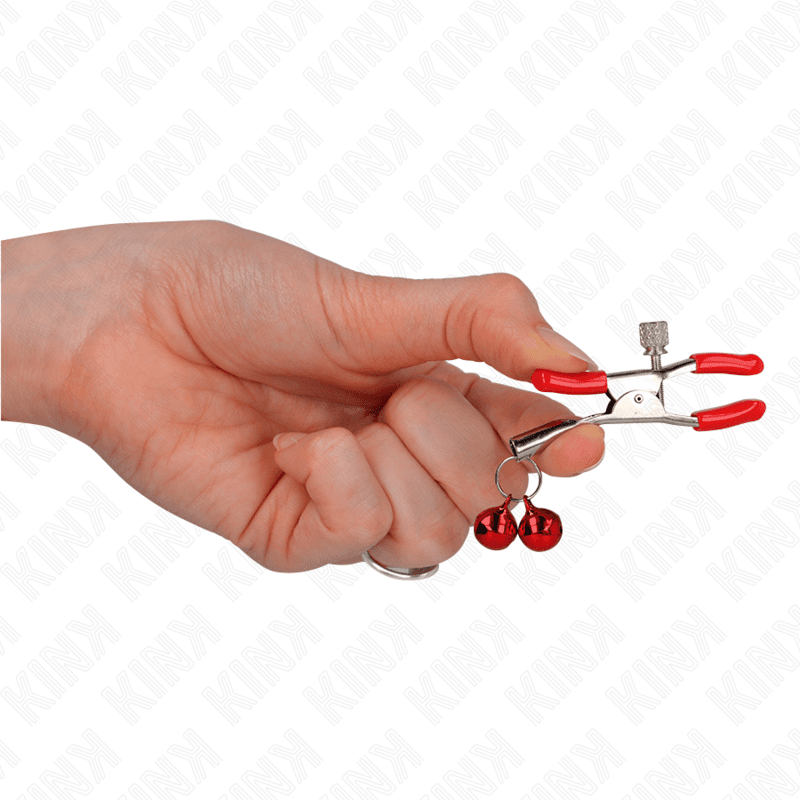 KINK - RED DOUBLE BELL NIPPLE CLAMP RED 6 CM thumb 4