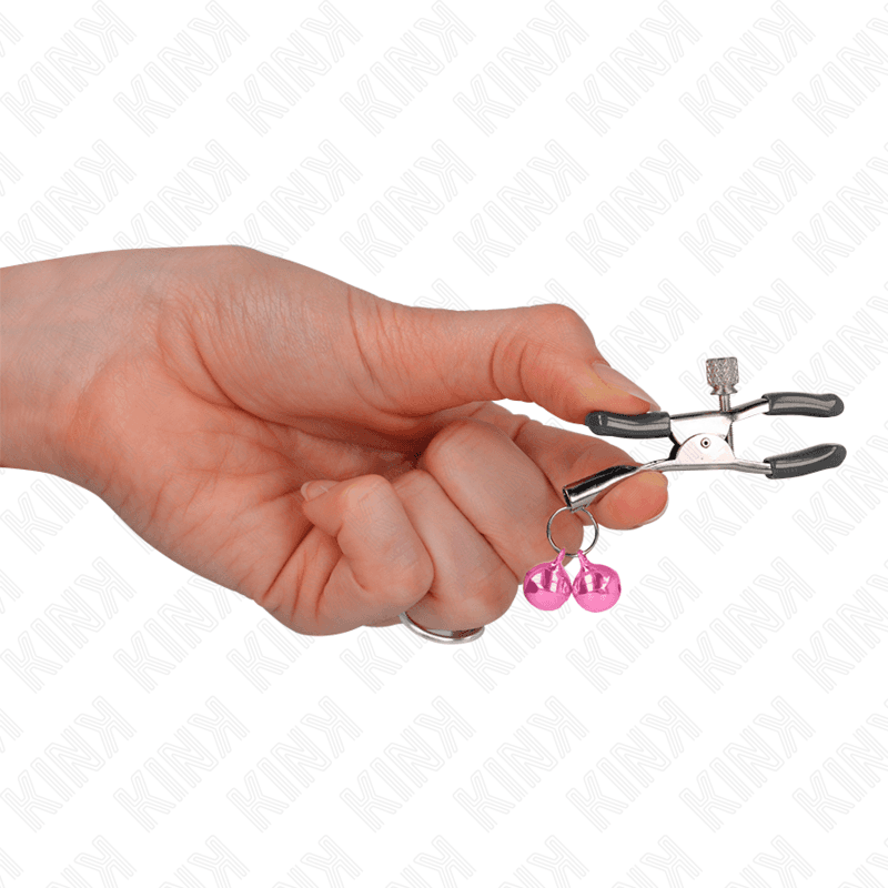 KINK - DOUBLE BELL NIPPLE CLAMP PINK 6 CM thumb 4