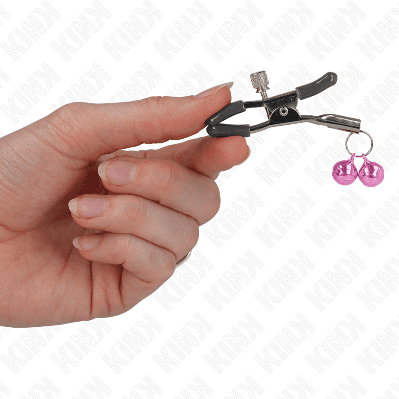 KINK - DOUBLE BELL NIPPLE CLAMP PINK 6 CM thumb 3