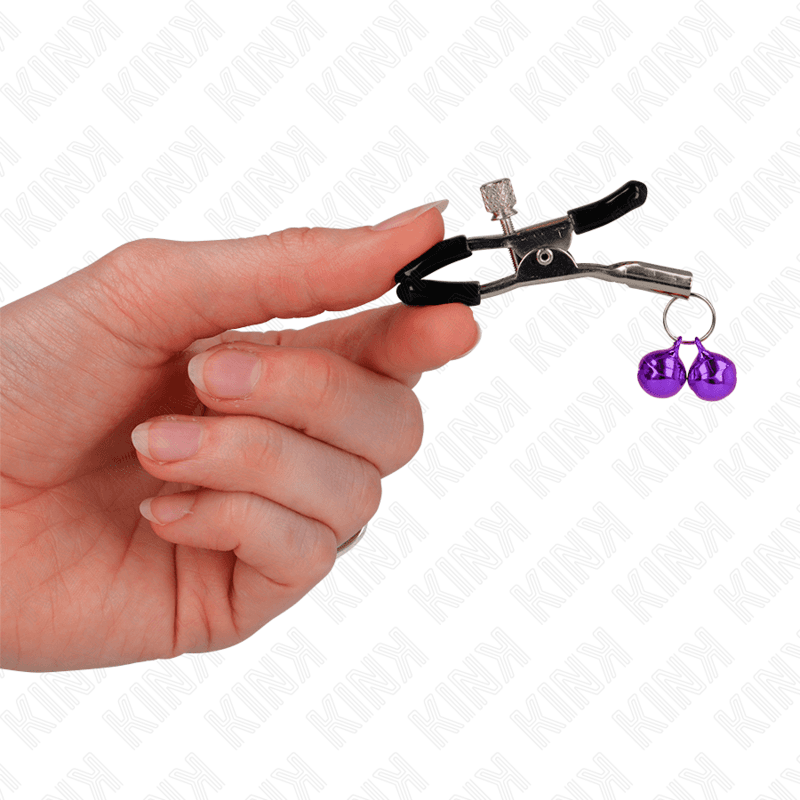 KINK - DOUBLE BELL NIPPLE CLAMP PURPLE 6 CM thumb 3