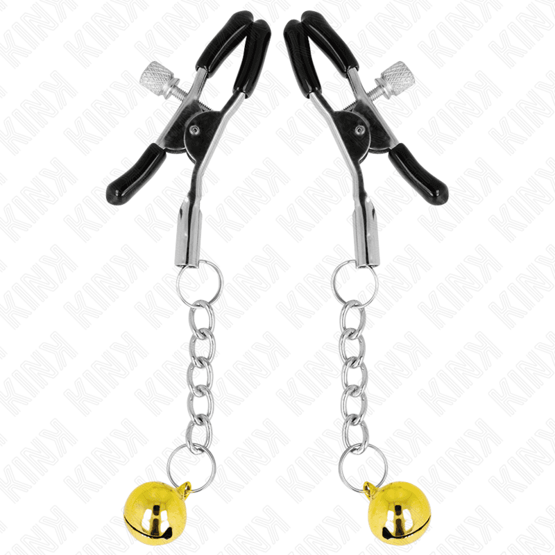 KINK - GOLD JINGLE BELL PENDANT NIPPLE CLAMPS 6 CM thumb 2