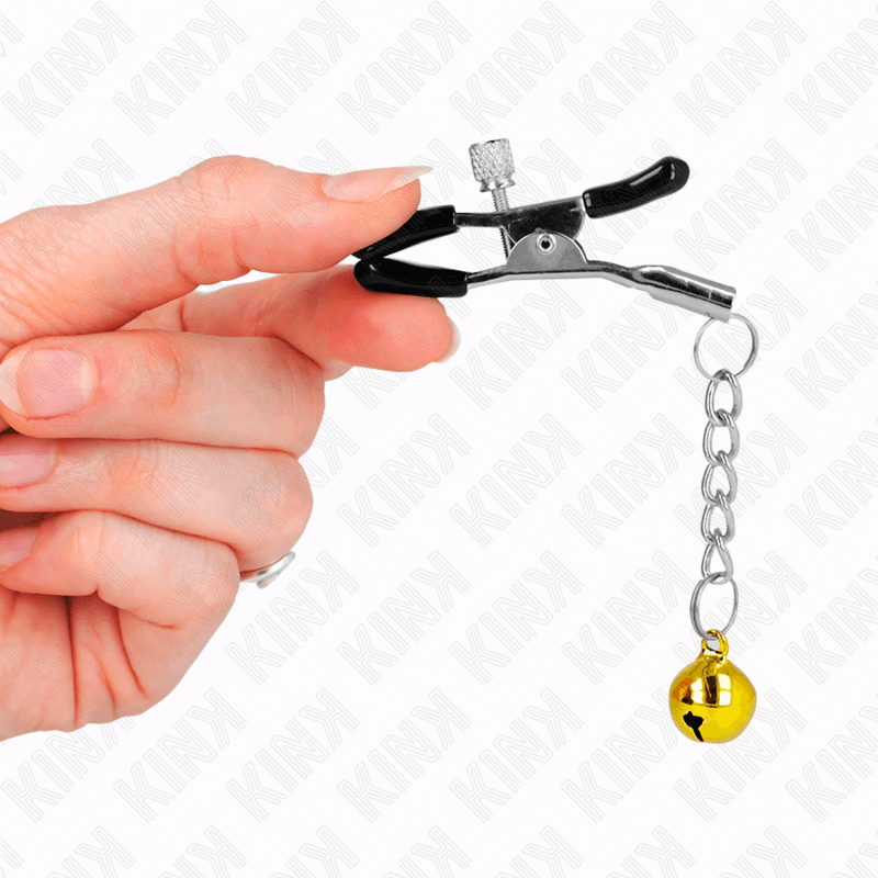KINK - GOLD JINGLE BELL PENDANT NIPPLE CLAMPS 6 CM thumb 4
