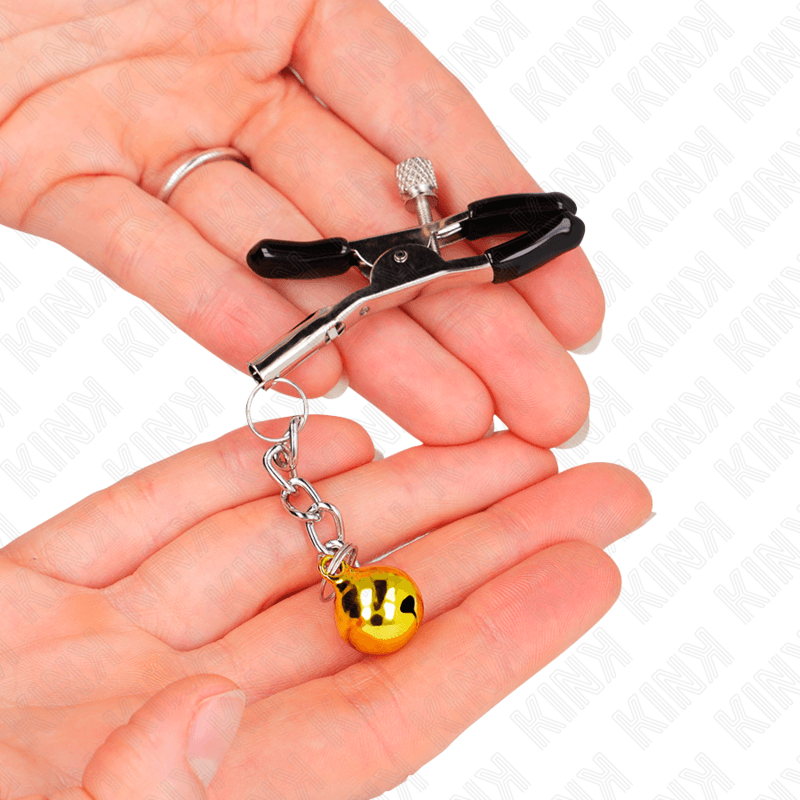 KINK - GOLD JINGLE BELL PENDANT NIPPLE CLAMPS 6 CM thumb 3