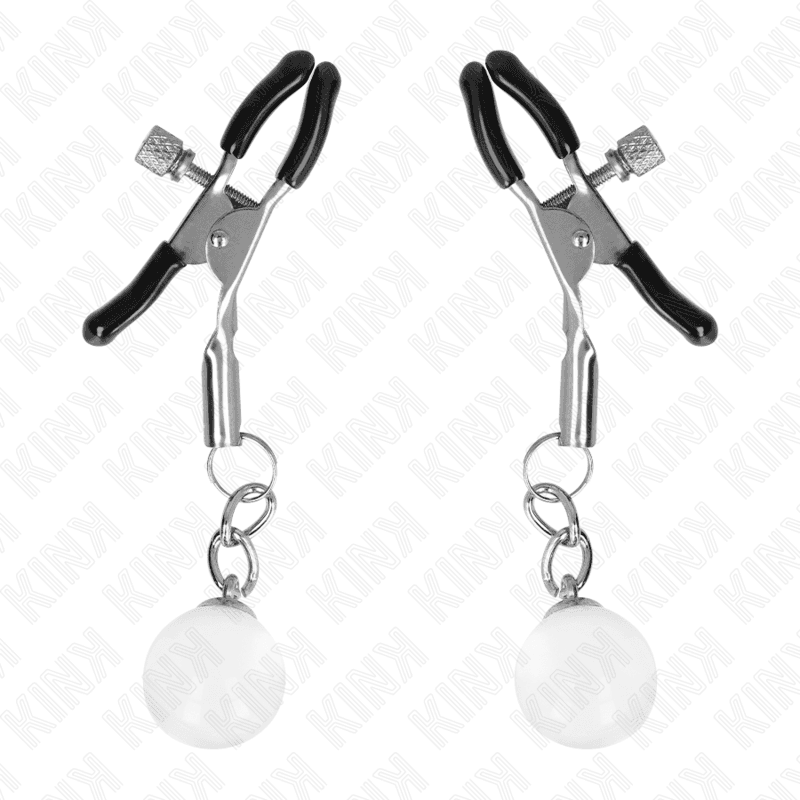 KINK - GLASS BEAD NIPPLE CLAMPS SILVER 6 CM thumb 2
