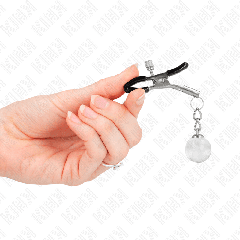 KINK - GLASS BEAD NIPPLE CLAMPS SILVER 6 CM thumb 4