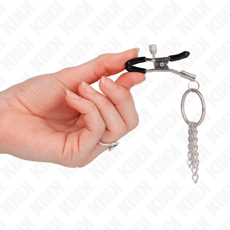 KINK - O RING NIPPLE CLAMP AND LITTLE CHAIN SILVER 6 CM thumb 4