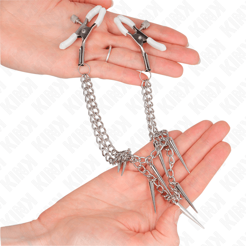KINK - NIPPLE CLAMPS WITH SPIKES CHAINS 30 CM thumb 3