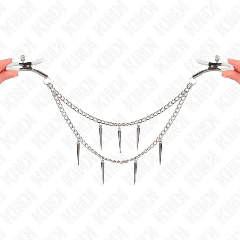 KINK - NIPPLE CLAMPS WITH SPIKES CHAINS 30 CM thumb 4