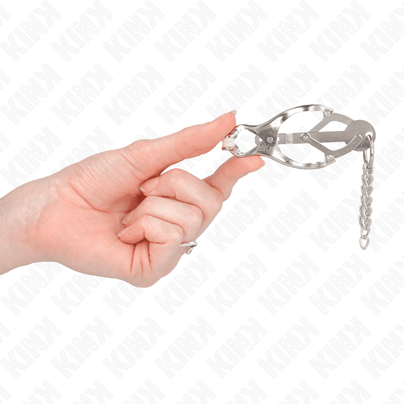 KINK - JAPANESE CLOVER NIPPLE CLAMPS WITH LITTLE CHAINS SILVER thumb 4