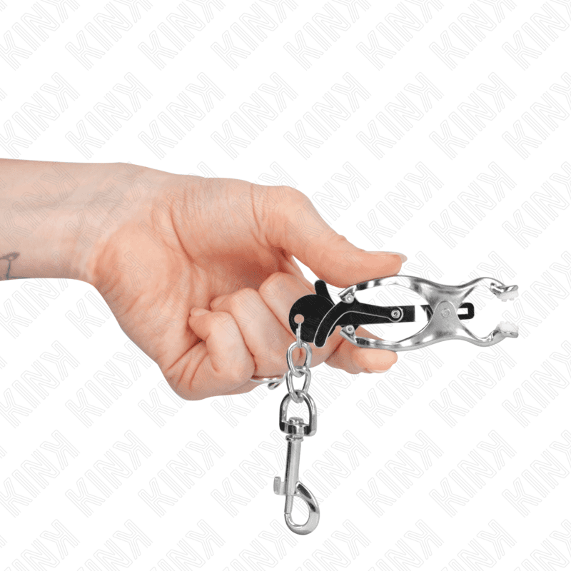 KINK - JAPANESE CLOVER NIPPLE CLAMPS WITH HOOKS SILVER thumb 4