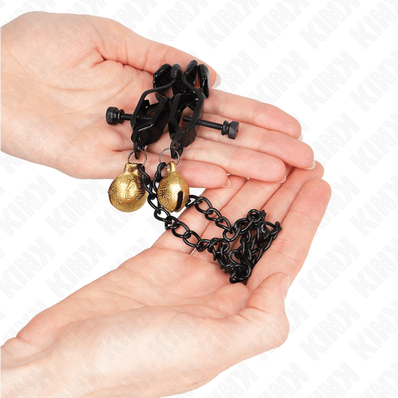 KINK - FLAT CHAIN NIPPLE CLAMPS AND BELL SILVER 30 CM thumb 3