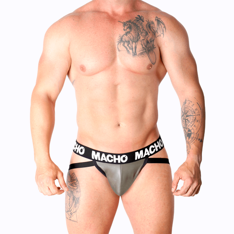 MACHO - MX27GR JOCK LEATHER GRAY BEIGE S thumb 5