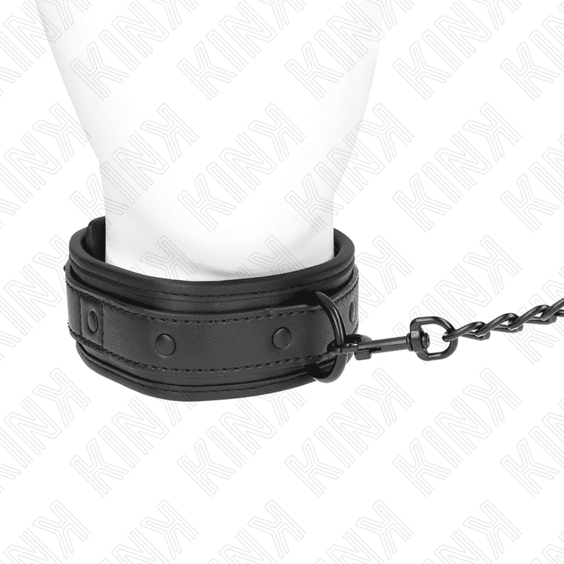 KINK - NEOPRENE BONDAGE COLLAR MODEL 2 WITH BELT 78 CM ADJUSTABLE 37.5 X 49.5 CM thumb 3