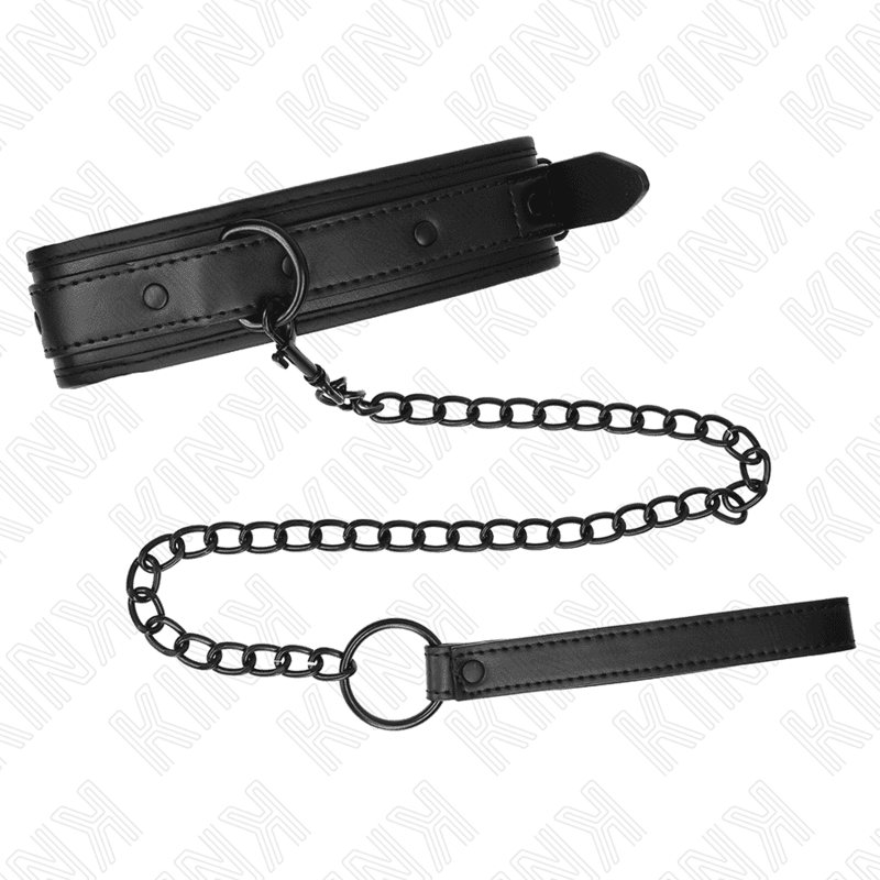 KINK - NEOPRENE BONDAGE COLLAR MODEL 2 WITH BELT 78 CM ADJUSTABLE 37.5 X 49.5 CM thumb 4