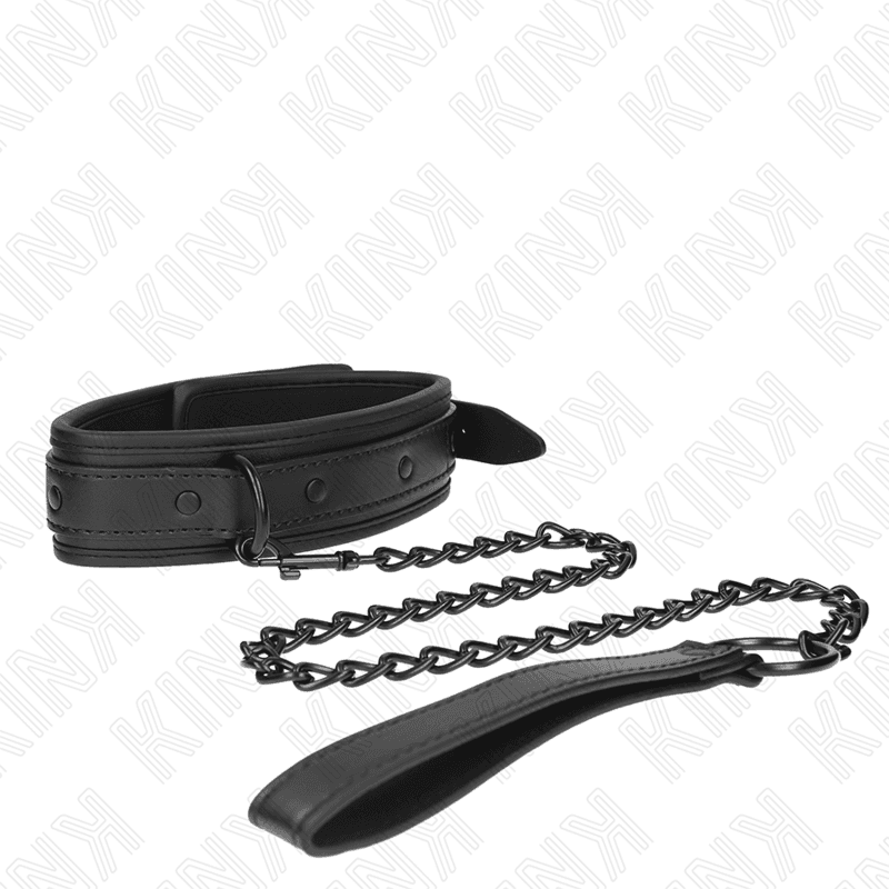 KINK - NEOPRENE BONDAGE COLLAR MODEL 2 WITH BELT 78 CM ADJUSTABLE 37.5 X 49.5 CM thumb 2