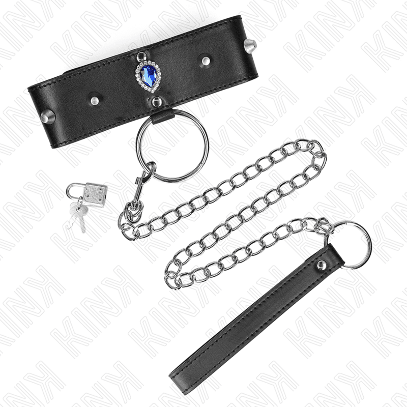 KINK - NECKLACE 65 CM WITH STRAP WITH BLUE DIAMONDS ADJUSTABLE 36-43 CM X 5 CM thumb 2