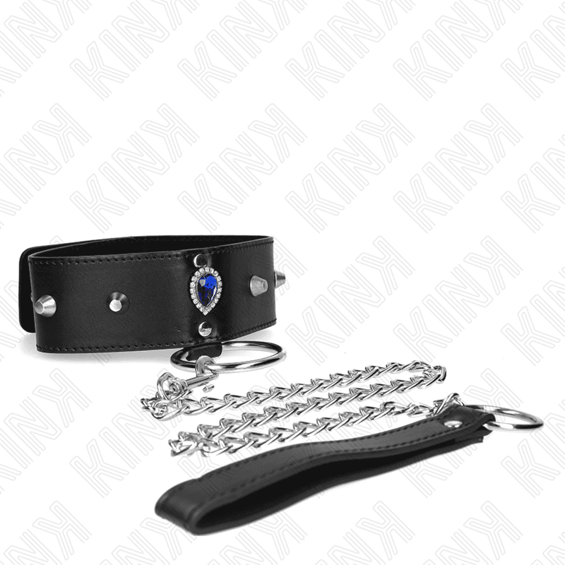 KINK - NECKLACE 65 CM WITH STRAP WITH BLUE DIAMONDS ADJUSTABLE 36-43 CM X 5 CM thumb 4