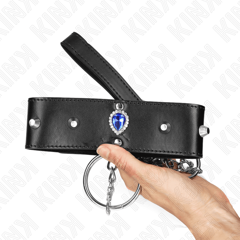 KINK - NECKLACE 65 CM WITH STRAP WITH BLUE DIAMONDS ADJUSTABLE 36-43 CM X 5 CM thumb 5